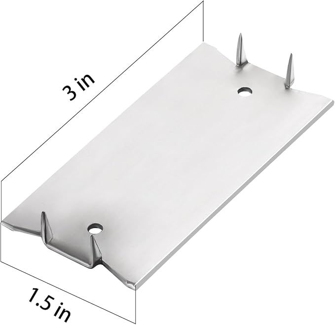 Wensilon(30 pcs) Stainless Steel 304 1.5X3 Inch 16-Gauge Anti-Nail Protection Plate Shield Stainless Steel, Nail Plate for Wood Studs, Steel Cable Wire Protector Plate with Sharp Pointed Prongs