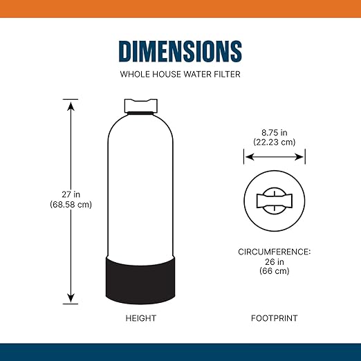 WaterBoss Whole House Water Filter - Whole Home Water Filtration System for Well & City Water - Filters 96.9% of Chlorine Taste & Odor - 6yr, 600,000 Gl, WB-WH-Filter