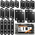 100PCS Flat Plate Straight Bracket,36mm/46mm/56mm/60mm/76mm Flat Brace Bracket, 5 Sizes Stainless Steel Metal Brace Bracket for Wood