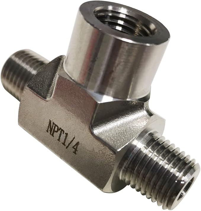 Metalwork 304 Stainless Steel Forged Pipe Fitting Street Tee 1/4" NPT Male x 1/4" NPT Female x 1/4" NPT Male, 1 Pc