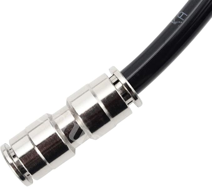 Beduan Push to Connect Fitting 1/2" OD Nickel-Plated Copper Pneumatic Air Fitting Straight Union Tube Connector (Pack of 2)