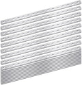 Zonon 15 Pcs 16 Inches Flat Straight Brace Brackets Adjustable 201 Stainless Steel Mending Plate 408mm/16 '' Length 16 Screw Hole Straight Bracket, 2.8 mm Thickness, Slot for 5/16" Screw (Silver)