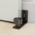Adjustable Floor Guide for Sliding Barn Door Bottom Roller Wall Mount Double Wheel No Punching Required System, Black 1 Pack, Smoothly and Quietly, Easy to Install