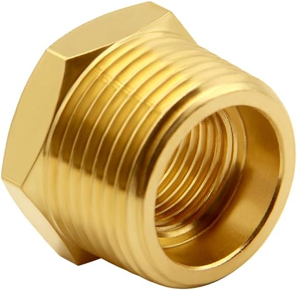 4PCS Brass Reducer Bushing, 1" NPT Male to 3/4" NPT Female Thread, Hex Reducing Convert Adapter Pipe Fitting Connector for Water/Oil/Gas