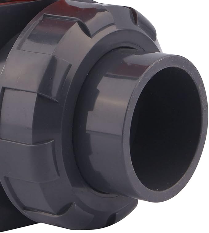 DERNORD PVC True Union Ball Valve with Full Port, EPDM O-Rings, and Reversible PTFE Seats,Rated at 200 PSI (2 inch Socket)