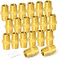 GASHER 20PCS Brass Hex Nipple, 3/8-Inch Male Pipe x 3/8-Inch Male Pipe Fitting