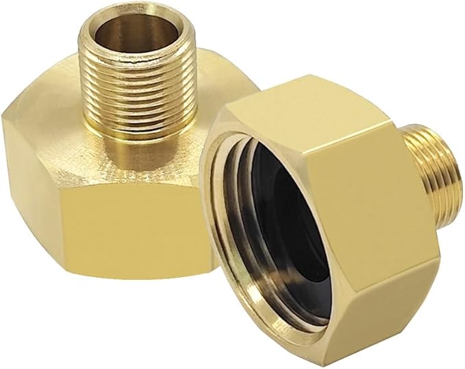 Hooshing 2PCS 3/4 GHT Female to 3/8 Compression Male Thread Reducer Faucet Adapter Brass Water Line Fittings Water Supply Adapter for Kitchen Bathroom Plumbing