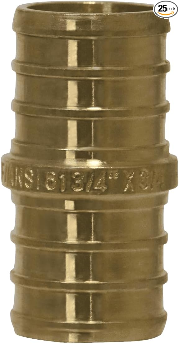 XFITTING Pex 3/4 Inch x 3/4 Inch Pex Coupling, 23-2-4=25XX, 25 Pieces