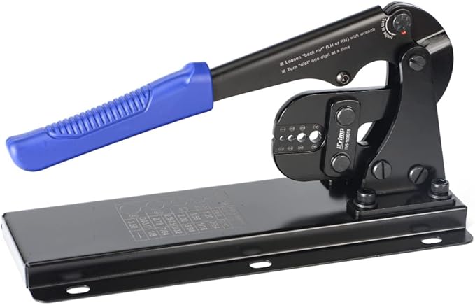 iCrimp Bench Swaging Tool for Crimping Aluminum Wire Rope End Sleeve, Duplex, Oval Sleeves, 3/64 in to 1/8 in (Bench Mounted Crimper)