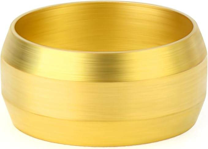 GASHER 100PCS Brass Compression Fitting, Brass Compression Sleeve Ferrules 1/2" Tube OD