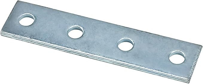 4 Hole Flat Plate Rectangular Connector Fitting Bracket Braces Fit for 1/2" Bolt in 1-5/8" Strut Channel, 6 Pack
