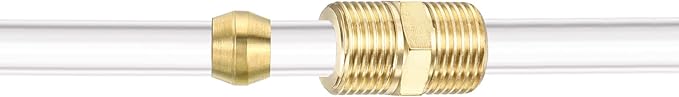 Patikil 10mm Tube OD Brass Compression Sleeves and Ferrules, 20 Pack Brass Ferrule Compression Insert Fitting Assortment Kit for Air, Water, Gas Pipe