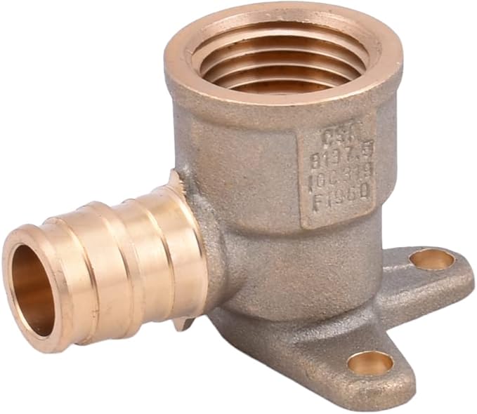 LD Valve-Pex A Fitting 1/2"ProPEX x 1/2"FPT Brass Elbow with Drop Ear for Pex-A Pipe System, F1960 Brass Cold Expansion Transition Fittings PPEX to FPT Thread Drop Ear Elbow (8-Pack)