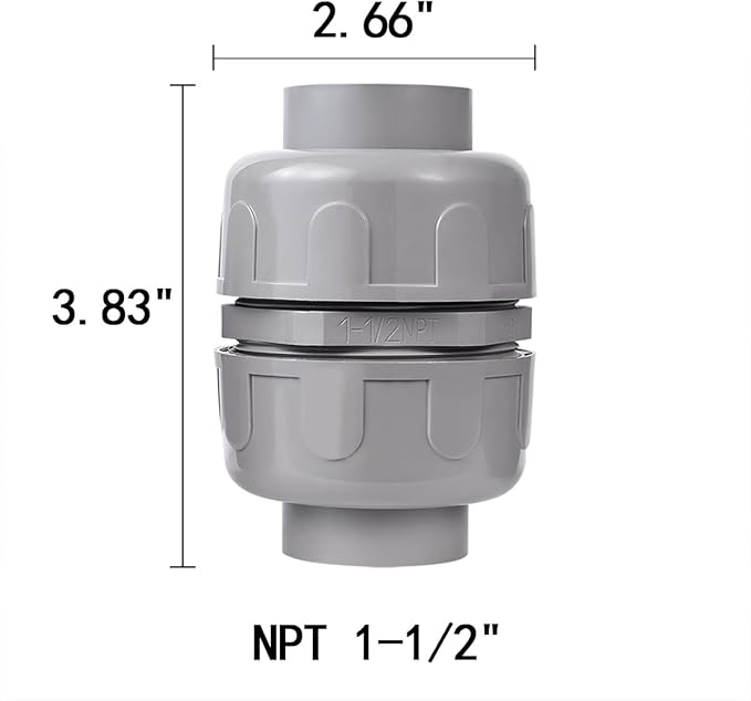 (1Pcs) NPT 1-1/2 inch Liquid-Tight Connector,PVC Flexible Conduit Double-Ended Connector,Straight 180 Degree,Two-Way Conduit Connector,Electrical Conduit Fittings