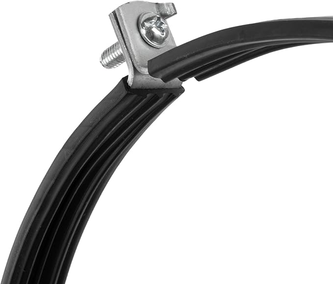 10" Inch Galvanized Pipe Hanger with Rubber - Conduit Mounting Clamp - Tube Brackets - Pipe Clamps - Tube Wall Mounting Bracket Clamp - Rigid Conduit Holder - PVC and Metal Pipe Attachment Hanger