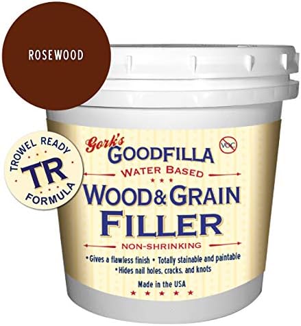 Water-Based Wood & Grain Filler (Trowel Ready) - Rosewood - 1 Quart By Goodfilla | Replace Every Filler & Putty | Repairs, Finishes & Patches | Paintable, Stainable, Sandable & Quick Drying