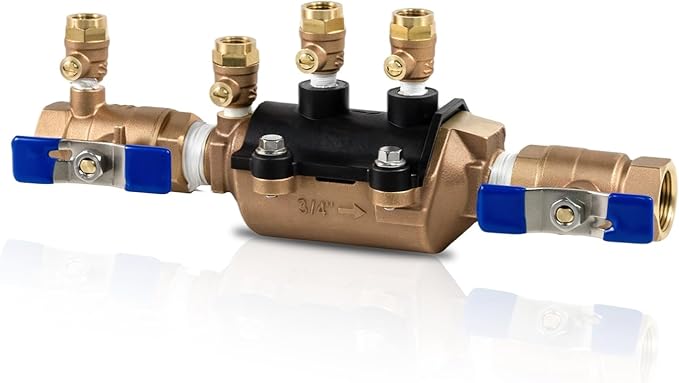 34-350 3/4" 350 Double Check Backflow Preventer, 3/4 Backflow Valve, Double Check Valve Assembly, Prevent Backpressure and Backsiphonage