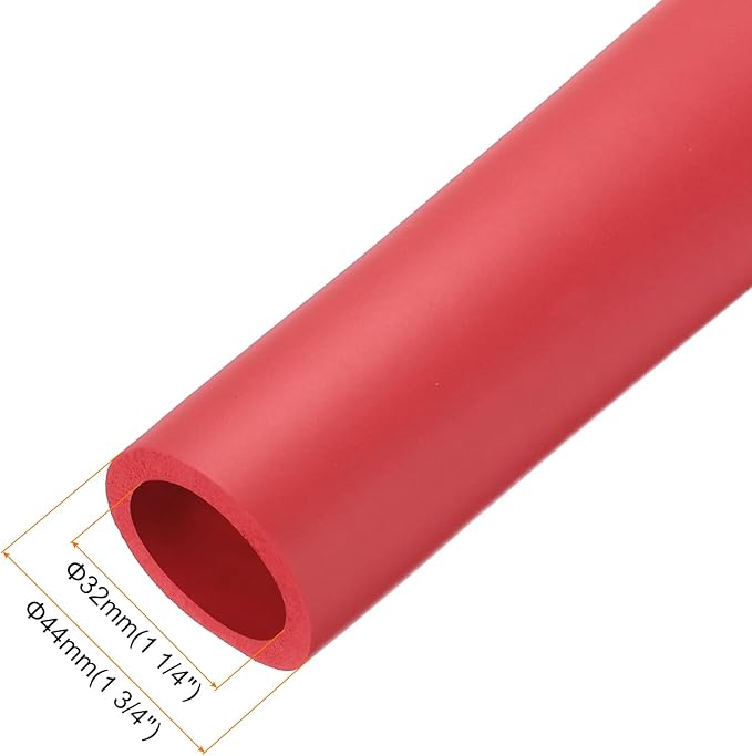 uxcell Foam Tubing for Handle Grip Support, Pipe Insulation Outside Pipe Lagging, 32mm(1 1/4") ID 44mm(1 3/4") OD 1m Red