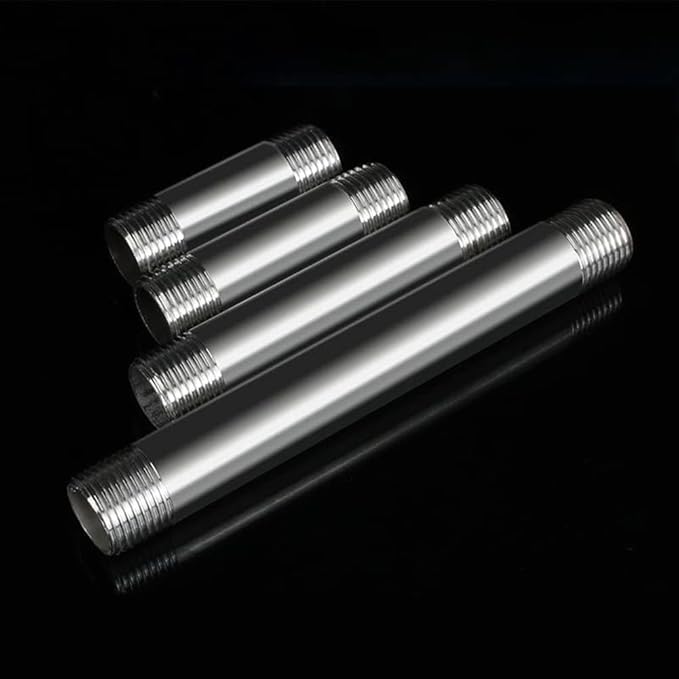 Stainless Steel Nipple Pipe Fitting 1/4" NPT X 1/4" NPT Male Thread Cast Pipe Fittings 8" 200mm Length