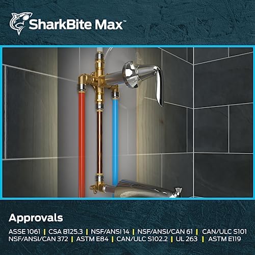 SharkBite Max Female Adapter, 1/2 in Push-to-Connect x 1/2 in FNPT, Pack of 12, Brass Plumbing Fitting, UR072