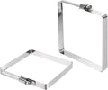 uxcell 2Pcs 304 Stainless Steel Rectangular Hose Clamp, Adjustable 3.9 x 3.9 Inch Square Worm Gear Duct Pipe Tube Clamps for Ducting Bracket Cable Tray Bridge Project Systems, Silver