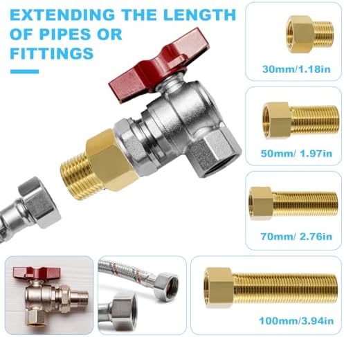 3/4" Extension Brass Pipe Fitting NPT 50 mm（3PCS）