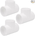 3Pack 3 Way 2" PVC Tee Pipe Fittings Adapter (Socket x Socket x Socket) Furniture Grade SCH40 2 Inch PVC Elbow Pipe Connector for DIY PVC Shelf Garden Support Structure Storage Frame