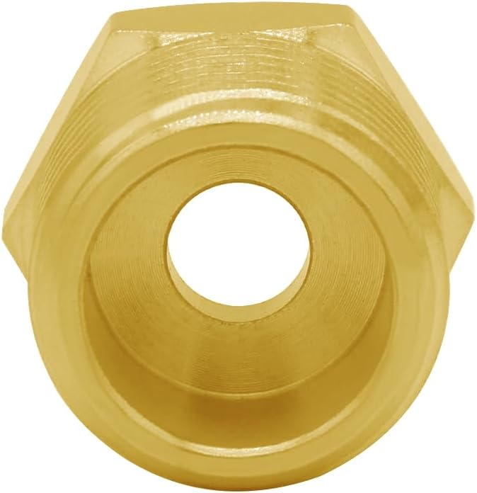 Joywayus 1/2 G Male to 3/8 Compression Female Thread Bushing Pipe Fitting, Brass Reducer Faucet Connector Water Hose Adapter, Supply Line Adapter for RV Kitchen Bathroom Plumbing 4PCS