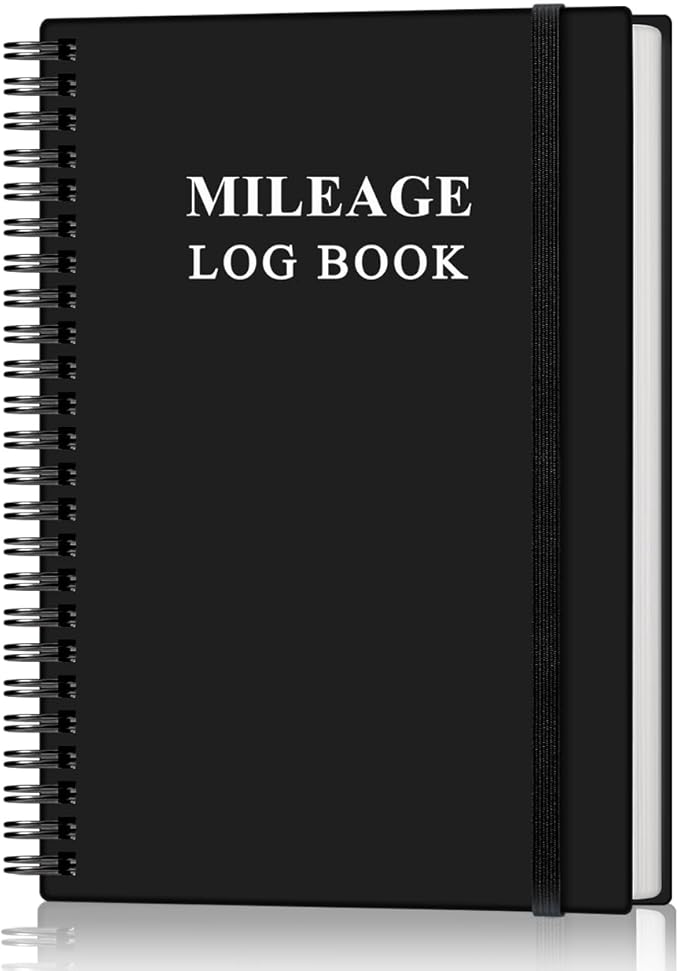 Mileage Log Book - Vehicle Maintenance Log Book, Mileage Log Book for Business, Track Mileage, Expenses, Gas Consumption, Lubrication, Repairs & Accessories, 5.8" x 8.3",Black