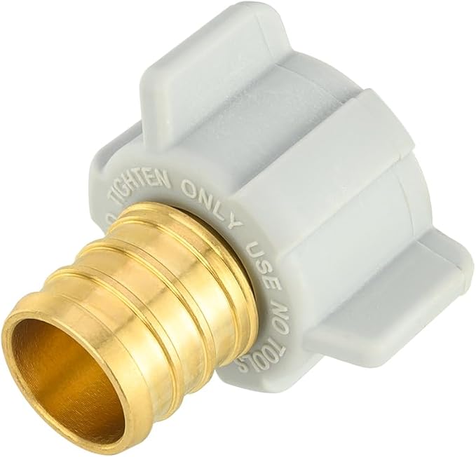 (Pack of 2) EFIELD Pex 3/4" Pex x 1/2" Female NPT Swivel Adapter Barb Crimp Brass Pex Fittings, ASTM F1807 (2),(PEX1807305)