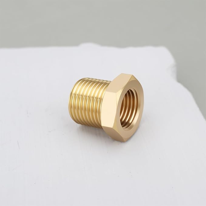 eMagTech 2Pcs M12 x 1 Male to M10 x 1 Female Brass Reducer Adapter for Connecting Pipes in Natural Gas Refrigeration Hydraulic Systems
