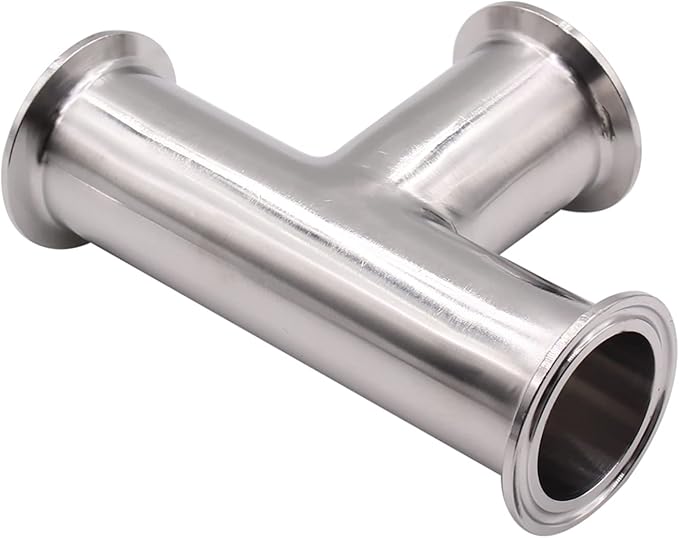 DERNORD 2 Pack Clamp Tee 3 Way Stainless Steel 304 with 6 Silicone Gaskets Fits 2" Tri Clamp, 51mm Pipe OD Sanitary Fittings (2 inch)