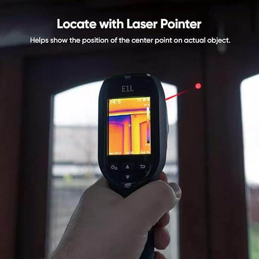 HIKMICRO E1L Thermal Imaging Camera with Laser Pointer, 240×320 Output, -4°F to 1022°F, 160x120 IR Resolution, 25Hz, <40mK, 350g Lightweight Handheld Thermal Imager with Professional PC Analysis