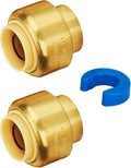 SUNGATOR End Cap, 1/2-Inch Push Fit PEX Cap Fittings, Push-to-Connect, No Lead Brass Plumbing Fittings with Disconnect Clip for Copper, CPVC (2-Pack)