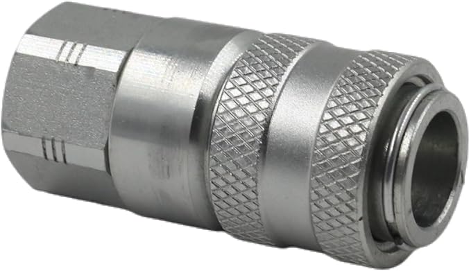 PD242 Series PD Steel Test Port and Diagnostic Equipment Quick Coupler with Female Pipe Thread, 1/8" Body Size, 1/4"-18 NPTF Thread Size, 1.98" Length