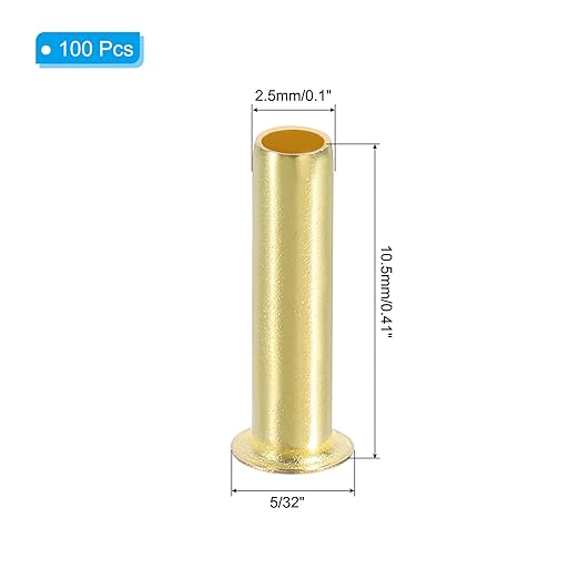 PATIKIL 5/32" Brass Compression Fittings,100Pcs Compression Insert Tube Fitting for Connecting Air, Fuel, Water, Oil and Inert Gases Lines