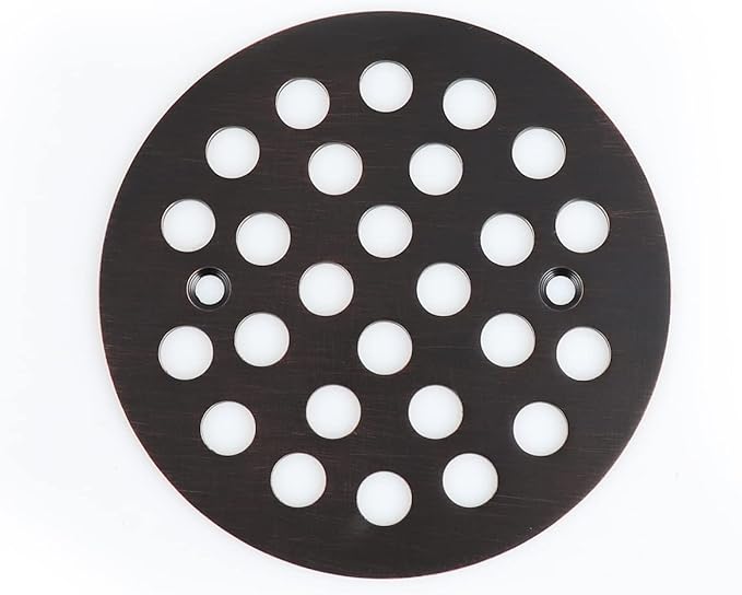 4-1/4 Inch Screw-in Round Floor Drain Cover Replacement Shower Drainer Grates (Oil Rubbed Bronze)