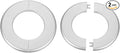 HARFINGTON 2pcs Wall Split Flange 78mm/3.1" Self-Adhesive Plumbing Cover Plates ABS Plastic Round Escutcheon Plate Buckle Design for Water Pipe Bathroom Kitchen Decoration, Silver Tone