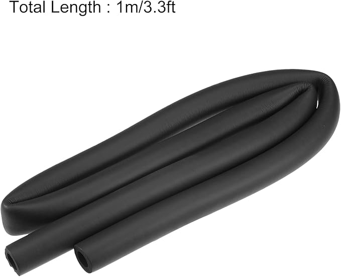 uxcell Foam Tubing for Handle Grip Support, Pipe Insulation Outside Pipe Lagging, 13mm(1/2") ID 23mm OD 1m Black
