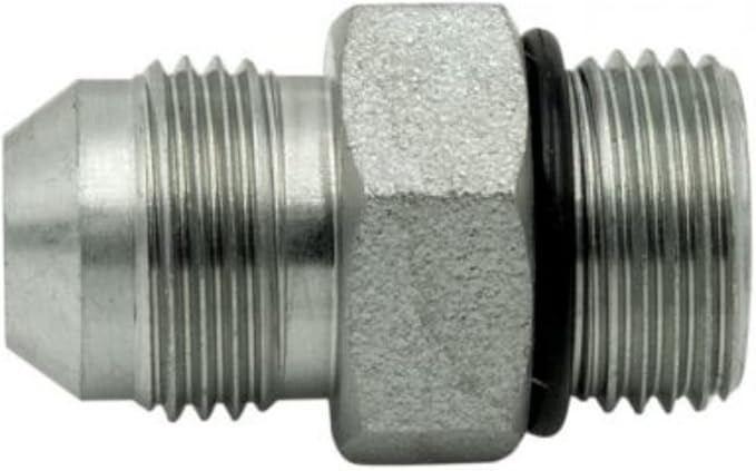 3/8" JIC Male x #6 SAE/ORB Male Straight Converter Hydraulic Pipe Adapter Fitting (5-PACK) | 6400-06-06