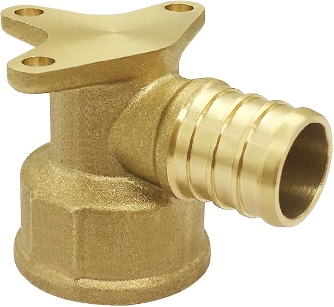 Hooshing 2PCS Pex Drop Ear Elbow Fittings 3/4" Pex x 3/4" NPT Female Adapter Brass Crimp Fittings for Pex Pipes Plumbing Jobs