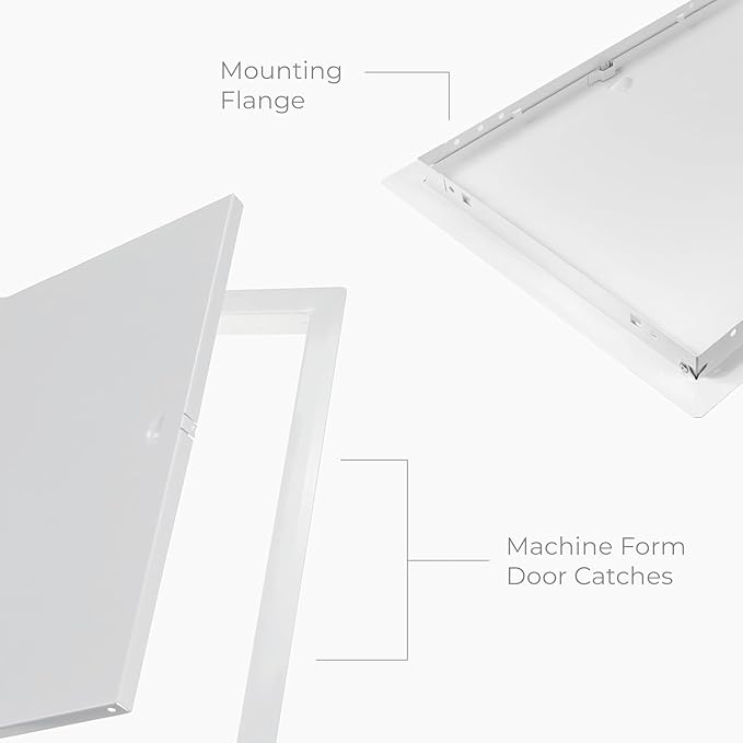 8x16 Inch White Access Panel – Metal Rectangular Wall & Ceiling Access Door for Plumbing Electrical HVAC – Easy Install Indoor Panel for Drywall, Home Improvement and Maintenance