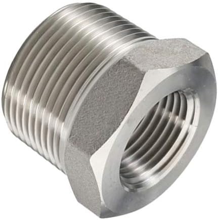 Beduan Stainless Steel Reducer Hex Bushing, 1-1/2" Male NPT to 3/4" Female NPT, Reducing Cast Pipe Adapter Fitting