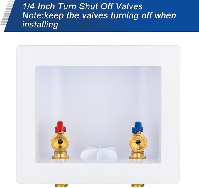 EFIELD Universal Washing Machine (Laundry) Outlet Box with Center Drain 1/2-inch Sweat (MIP) Inlet x 3/4 inch MHT Outlet Connection,(WM047)