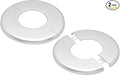 2PCS bociloy 51mm/2" ID Wall Split Flange, Silver ABS Round Self-Adhesive Escutcheon Plate, Wall Hole Decoration Cover, Water Pipe Plate Cover