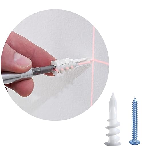 20 PCS #8 Drywall Anchors Self Drilling Drywall Plastic Anchors with #8 x 1-1/4'' Pan Head Screws 10 Anchors + 10 Screws Self-Tapping Anchors & Screws for Hanging and Mounting