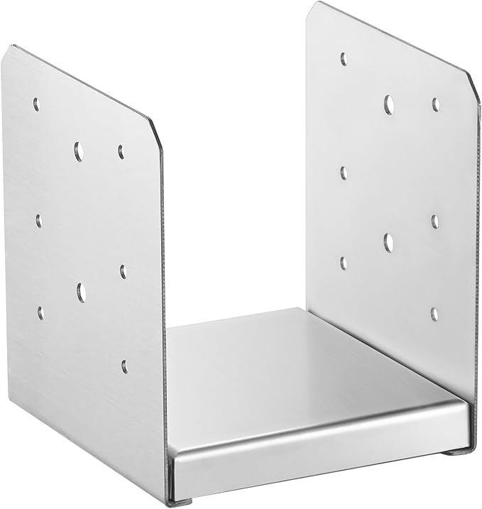 VEVOR 6"x 6" Post Base, 10Pcs Stainless Steel Adjustable Post Anchor Bracket(Internal 5.9 x 5.5"), Adjustable Post Base for Pavilion Deck Porch Handrail Railing Support Decorative Anchor Plate