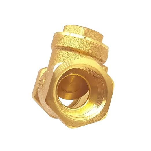 Joywayus 1/2” Female Thread Brass Horizontal Check Valve DN15 One-Way Non-return Swing Check Valve Prevent Water Backflow