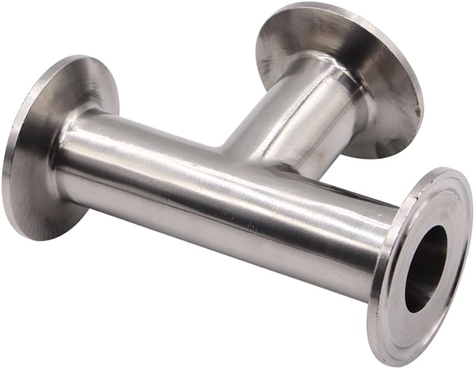 DERNORD Clamp Tee 3 Way Stainless Steel 304 with 3 Silicone Gaskets Fits 1.5" Tri Clamp, 25mm Pipe OD Sanitary Fittings(1 inch)