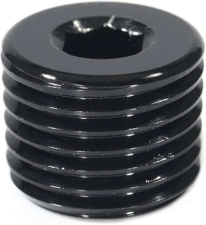 1/4 NPT Male Thread Allen Head Socket Pipe Plug Fitting Aluminum Black（2pcs）